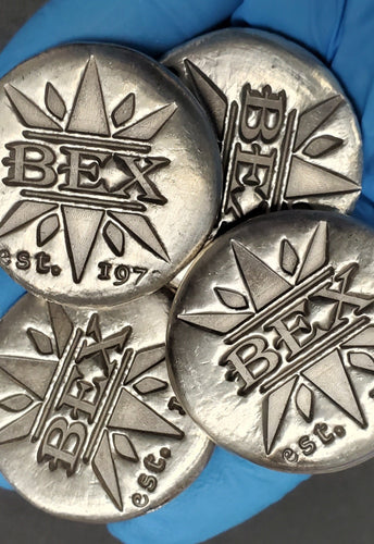Bex Coin Minting Hand poured silver