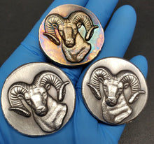 Load image into Gallery viewer, BEX Coin Minting Poured silver - Aries Ram High Relief 3 Dimensional
