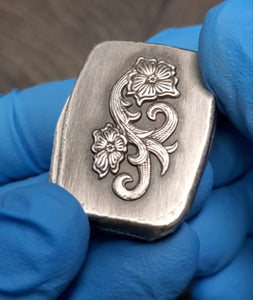 Hand Poured & Pressed Silver Studio Bars, Stacking Ingot Pair, 999 fine silver