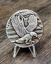 Load image into Gallery viewer, Hand poured pressed silver art rounds, Eagle BEX Mint