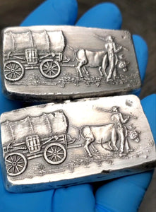 Pioneer Wagon Poured Silver