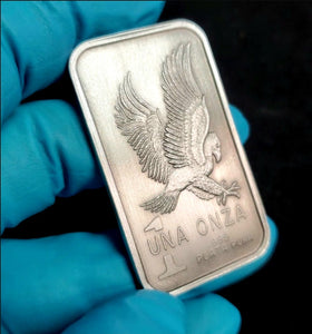 Una Onza Silver Art Bar, Antique Finish 1 Troy Ounce 999 Fine Silver - BEX Coin Minting