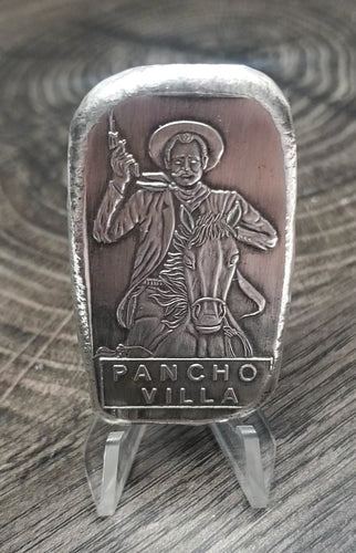 Hand Poured & Pressed Silver Studio Bar, Classic Pancho Villa .999 Fine Silver